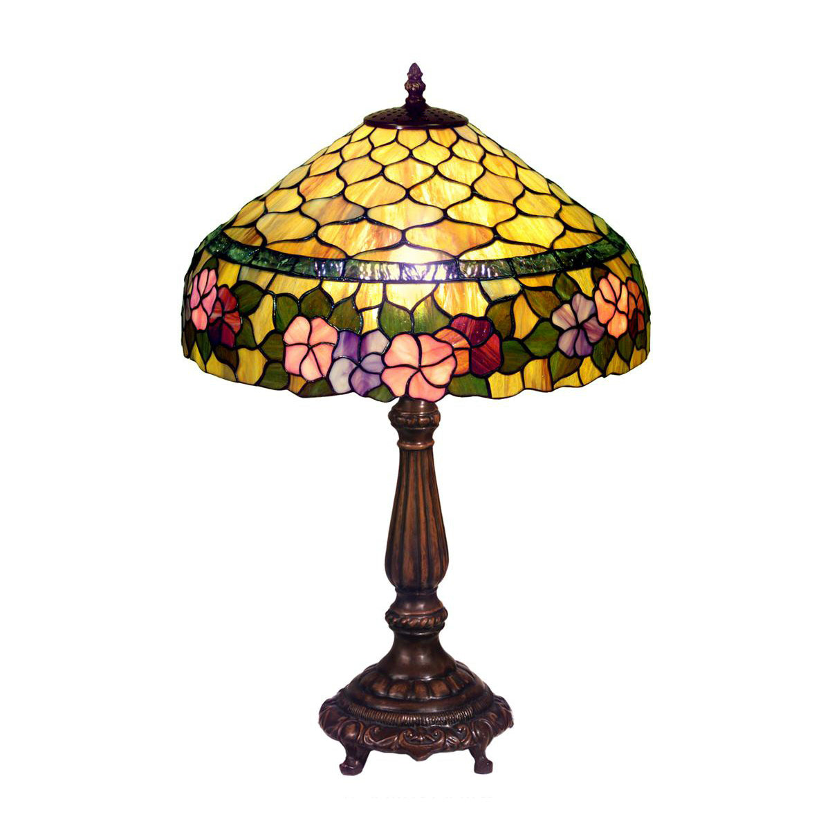 Tiffany-style Peony Table Lamp