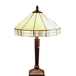 Tiffany-style Mission-style White Table Lamp