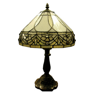 Tiffany-style White Jewels Table Lamp