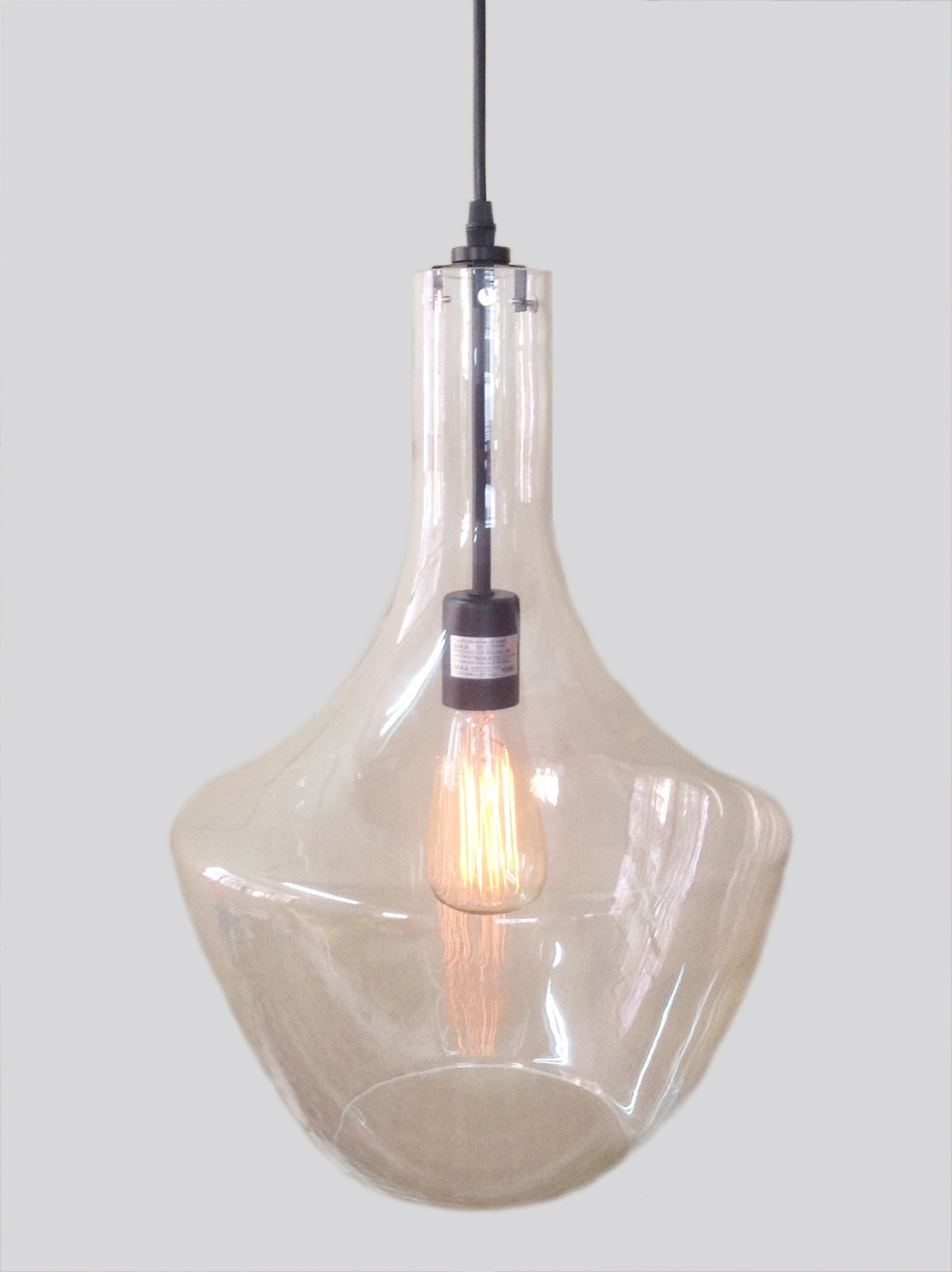 Laarni 1-light Adjustable Cord Glass Edison Pendant with Bulb