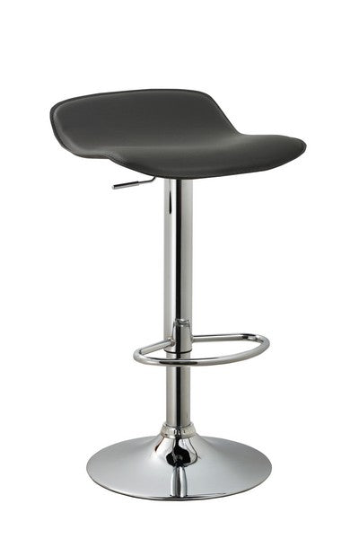 Black Contemporary Countoured Backless Swivel Adjustable Barstool