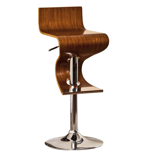 Modern Swivel Adjustable Barstool With Curved Seat And Back