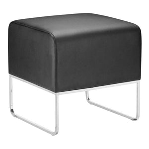 18" X 18.5" X 18"Black Leatherette Ottoman