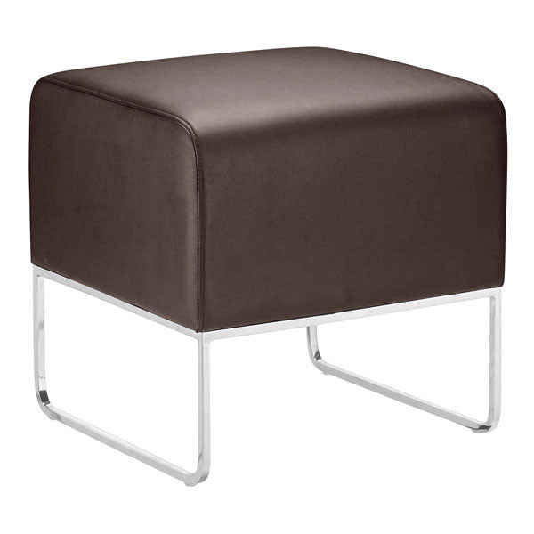 18" X 18.5" X 18" Espresso Leatherette Ottoman