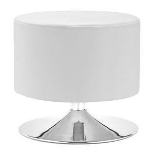 Ottoman White - Leatherette Chromed Steel