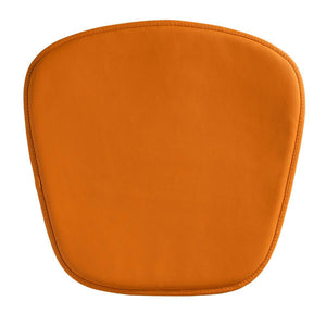 17" X 17" X 0.5" Orange Leatherette Wire Mesh Cushion Chair