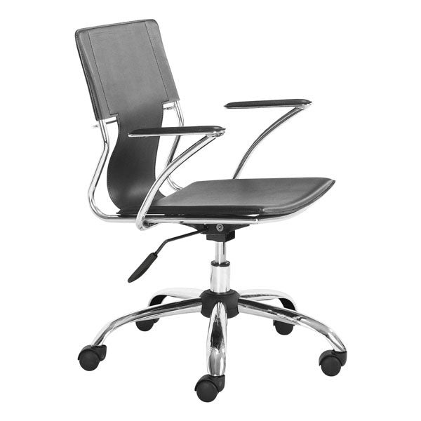 22" X 23" X 37" Black Leatherette Office Chair