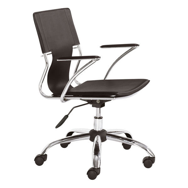 22" X 23" X 37" Espresso Leatherette Office Chair