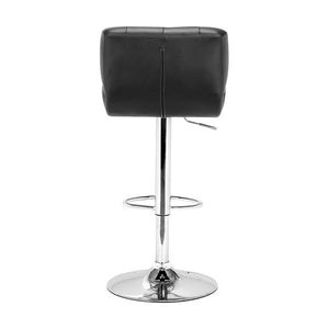 17.7" X 18.5" X 43.7" Black Leatherette Chromed Steel Bar Chair