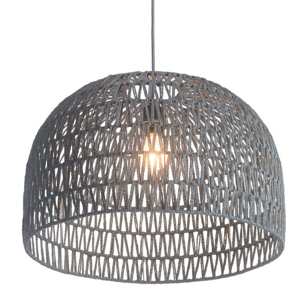 21" X 21" X 13.8" Synthetic Woven Metal Ceiling Lamp