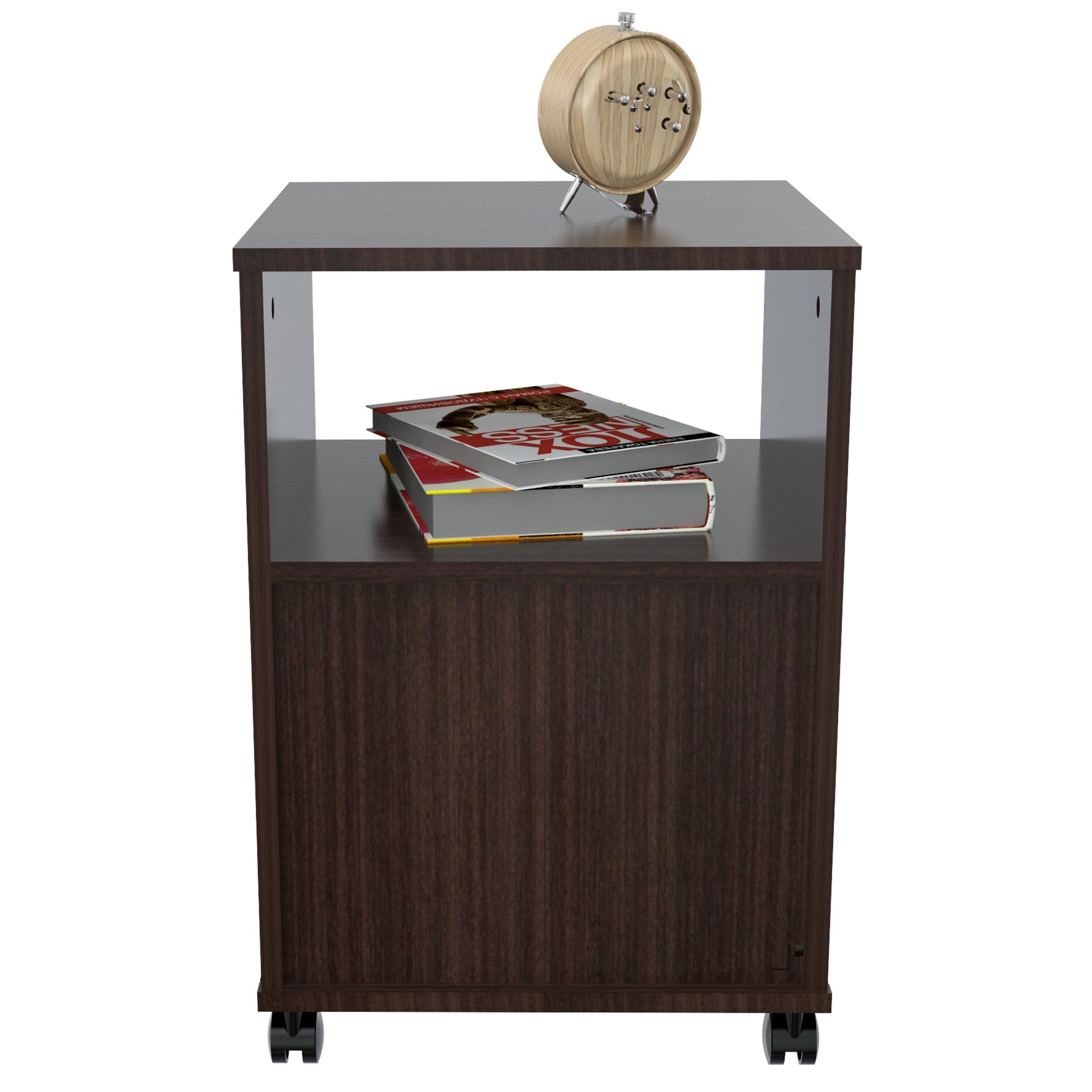 23" Espresso Melamine and Engineered Wood File Cabinet with a Drawer