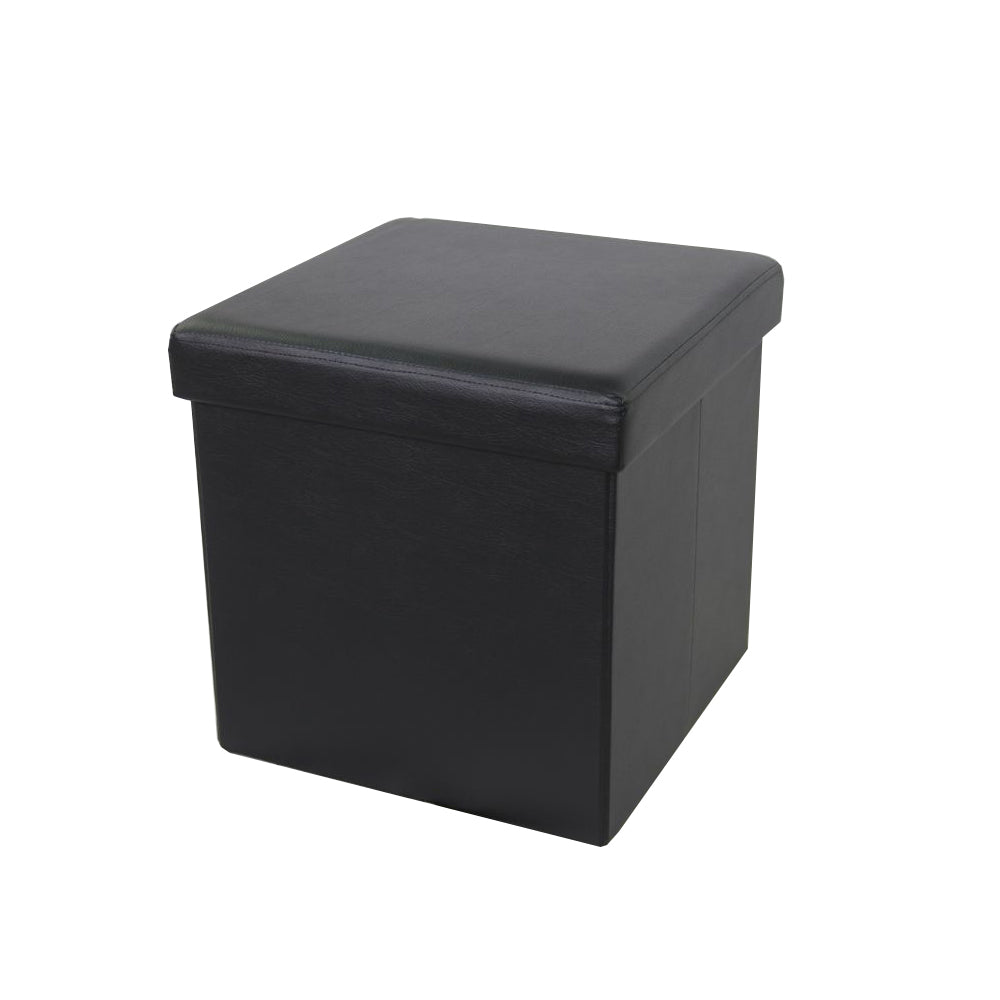 Black Foldable Storage Ottoman