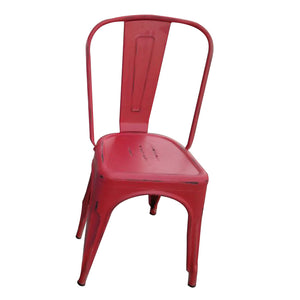 Tolix Red Steel Chair by Urban Port - Set of 2 Chairs