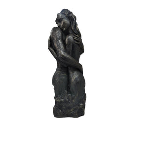 Beautiful Romantic Couple Statue Sculpture in Patina Black Finish