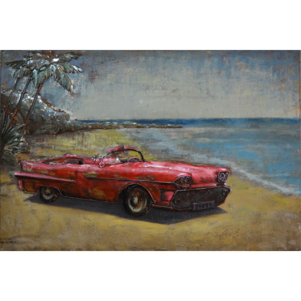 Red Vintage Look Convertible Car Wall decor by Urban decor