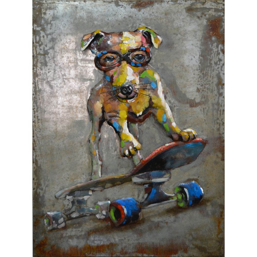 Dog On Board Wall decor in Iron