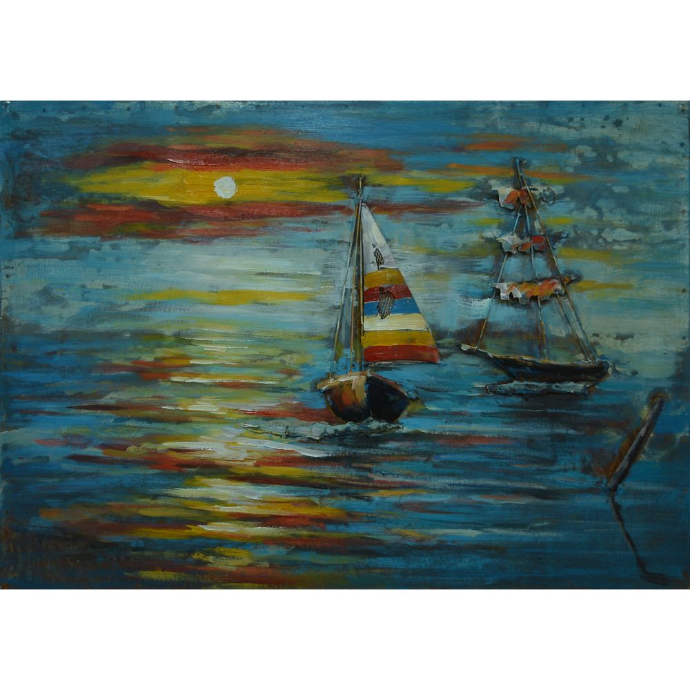 Sunset Sailboat Nautical Metal Wall decor