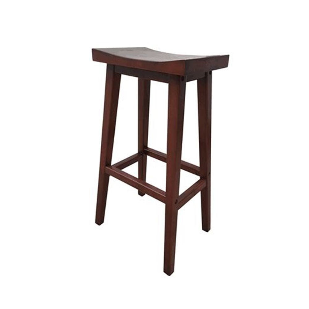 Saddle Barstool In Elegant Birch Wood Tall