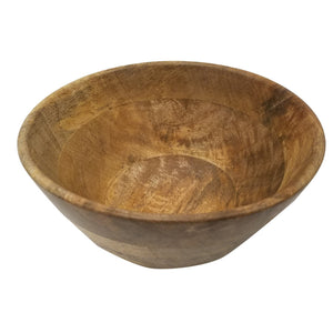 Finely Trimmed Mango Wood Large Bowl, Brown