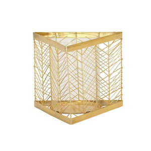 Classy Metal Glass Gold Candle Holder