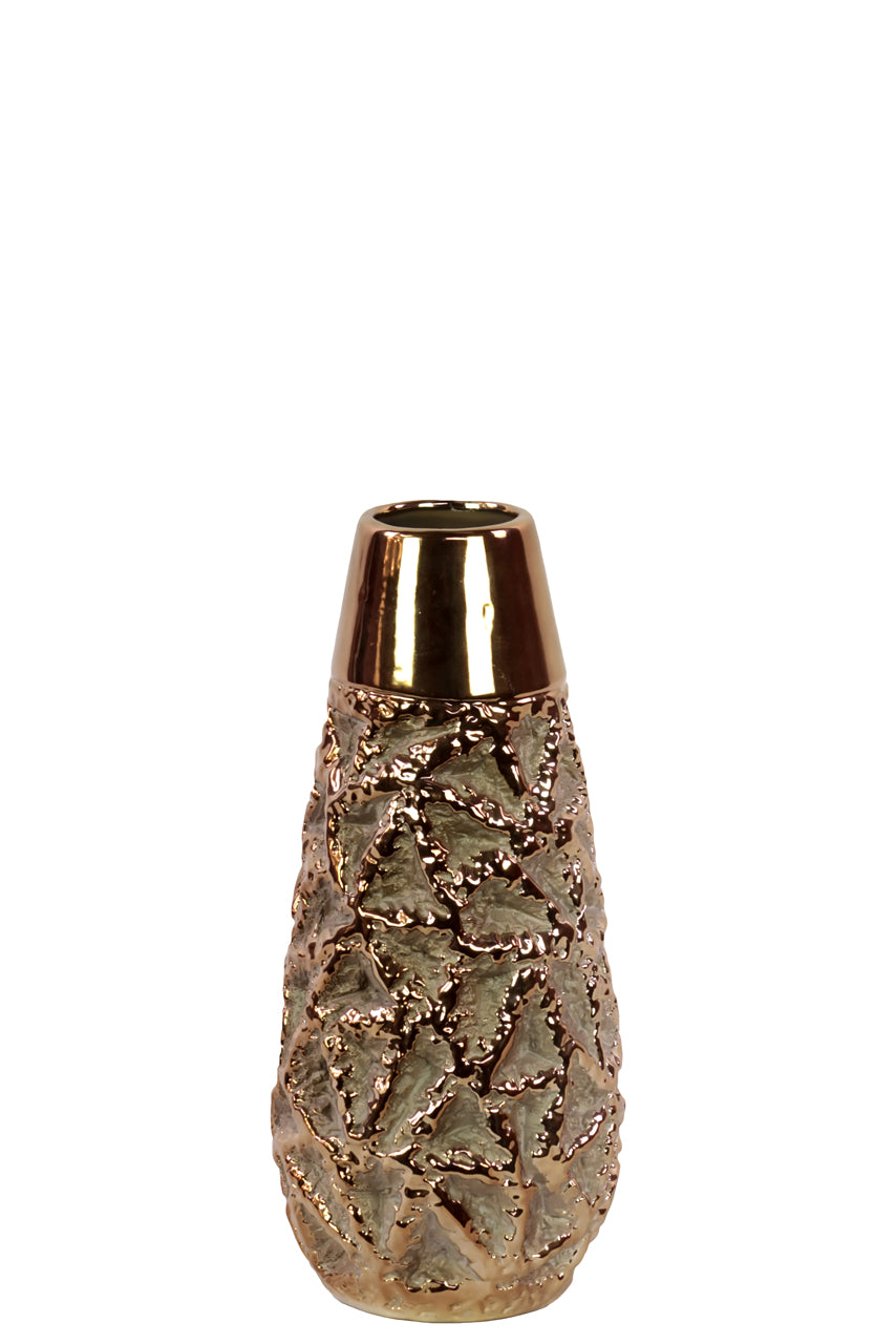 Dazzling & Chic Ceramic Vase W/ Gold Shade & Pale Purple Small