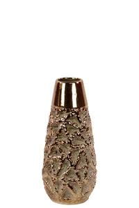 Dazzling & Chic Ceramic Vase W/ Gold Shade & Pale Purple Small