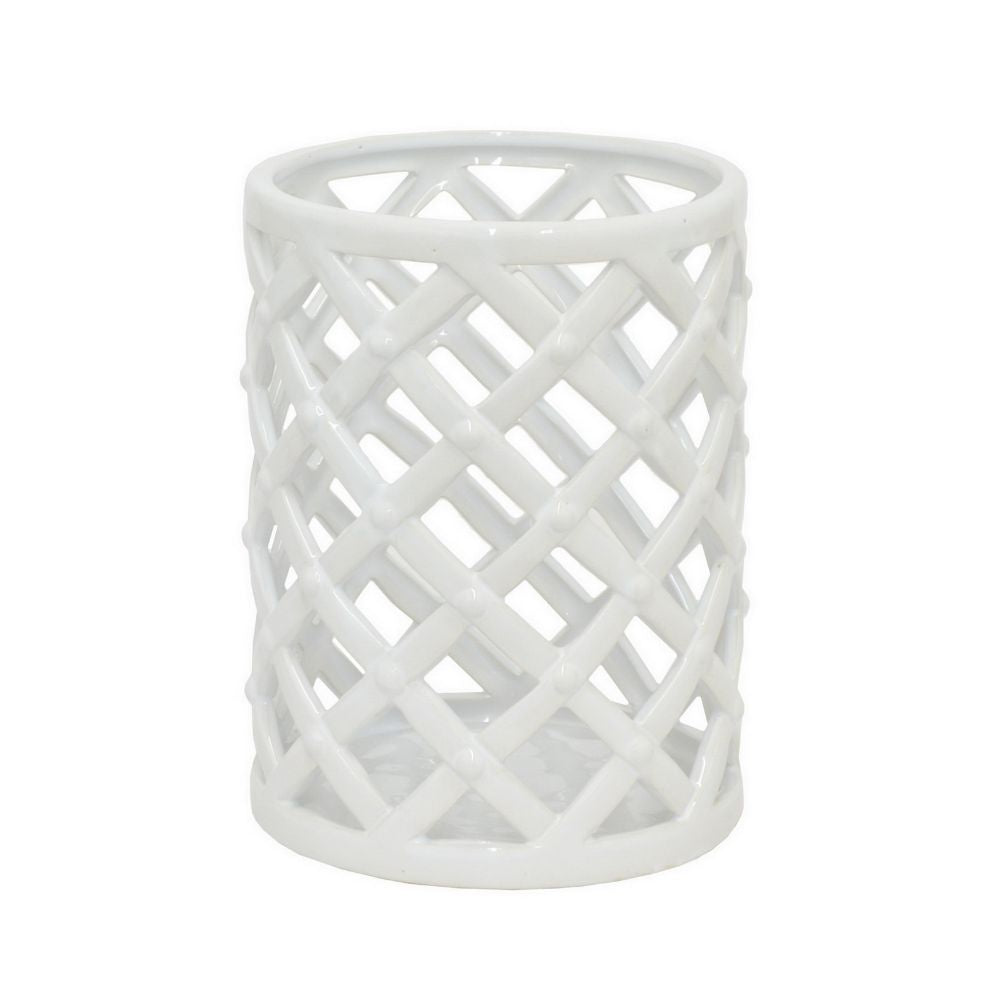 8" White Ceramic Vase