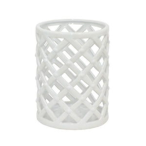 8" White Ceramic Vase