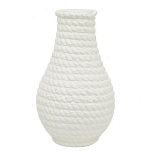 17" White Ceramic Vase