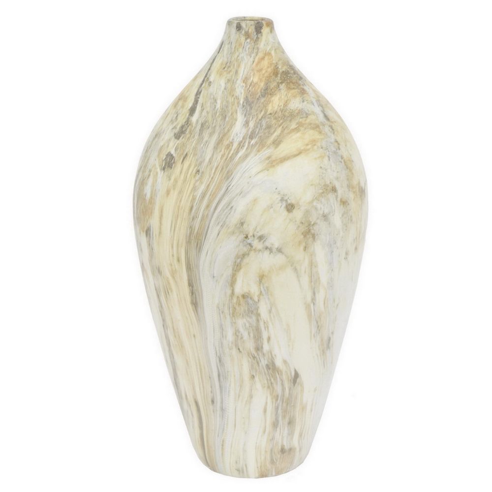 12.5" Marble Finish Ceramic Vase