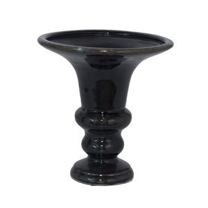 10" Black Small Ceramic Vase