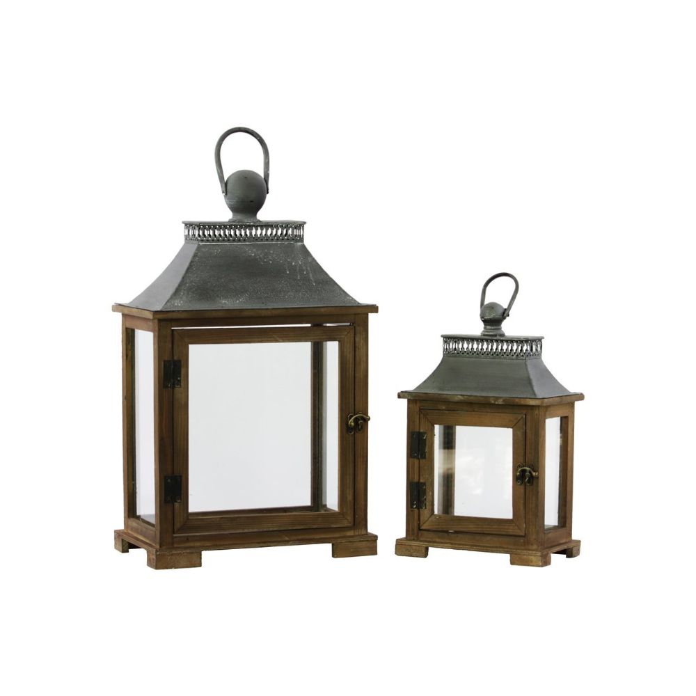 Astonishing Set Of Two Wood Lanterns