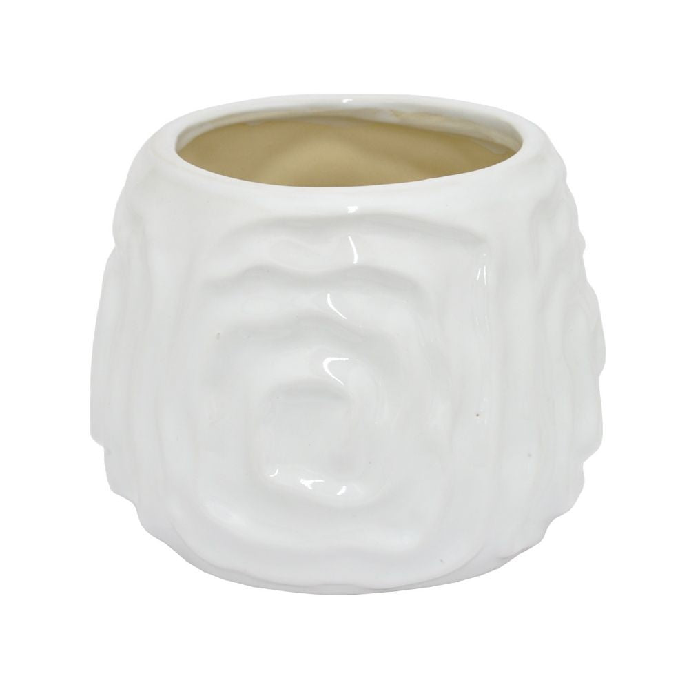 7" White Ceramic Planter