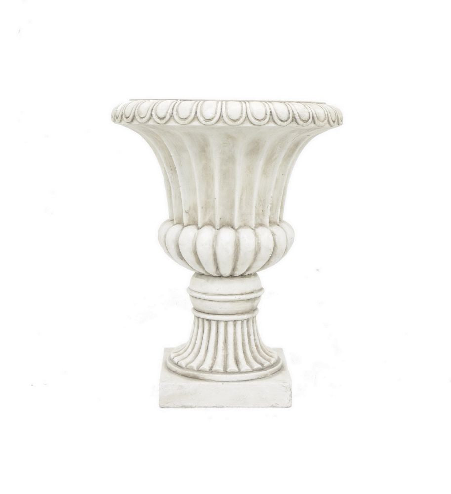 20.5" Ivory Resin Urn Planter