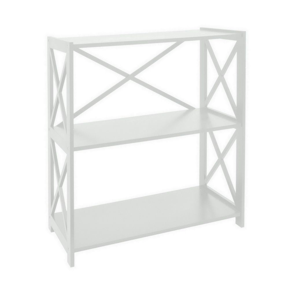 32.5" White Wood Shelf Storage