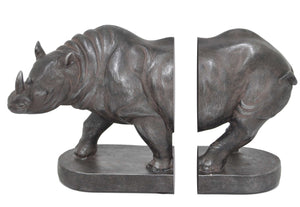 Trendy Set Of 2 Resin Rhino Bookend