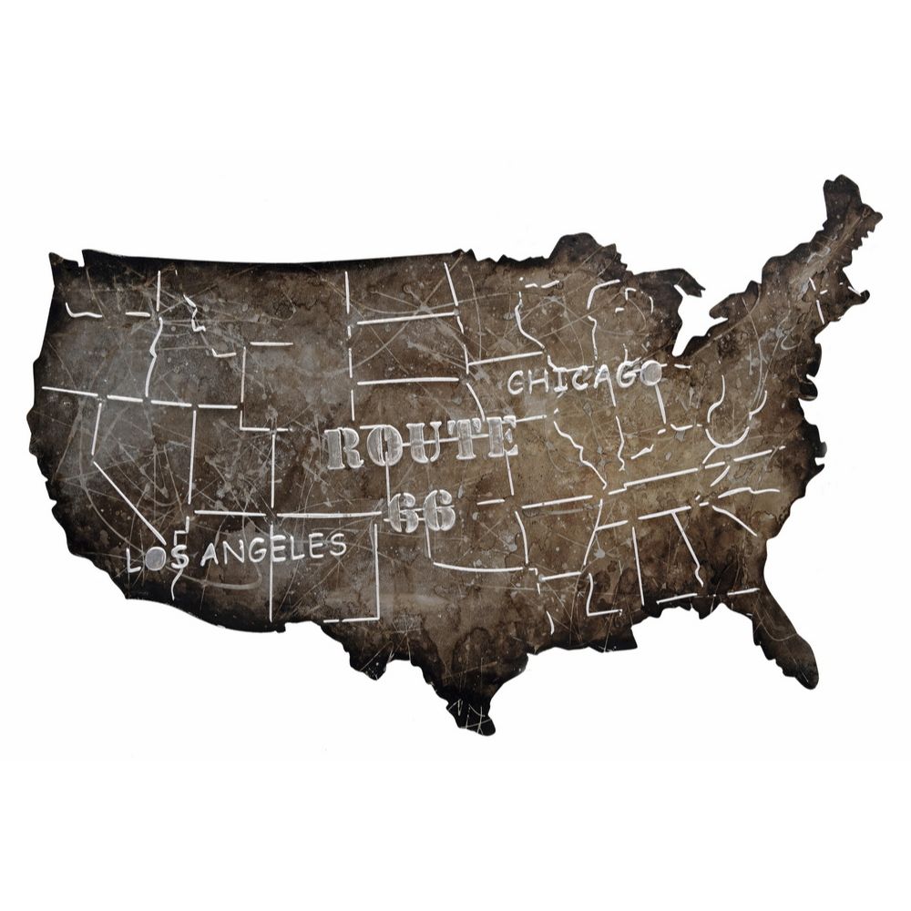 Roadtrip USA Map Metal Art