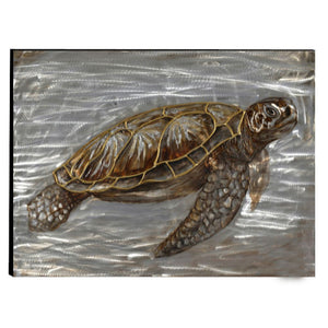 Finely Painted Turtle Wooden Wall Art decor, Multicolor