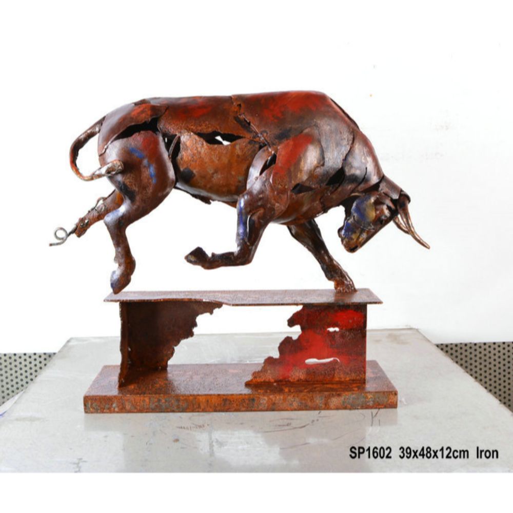 Raging Bull Metal Sculpture