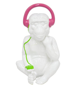 Funky Ceramic Monkey , White