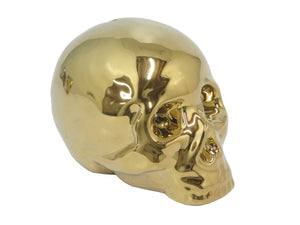 Excellent Ceramic Skull Bank - Gold