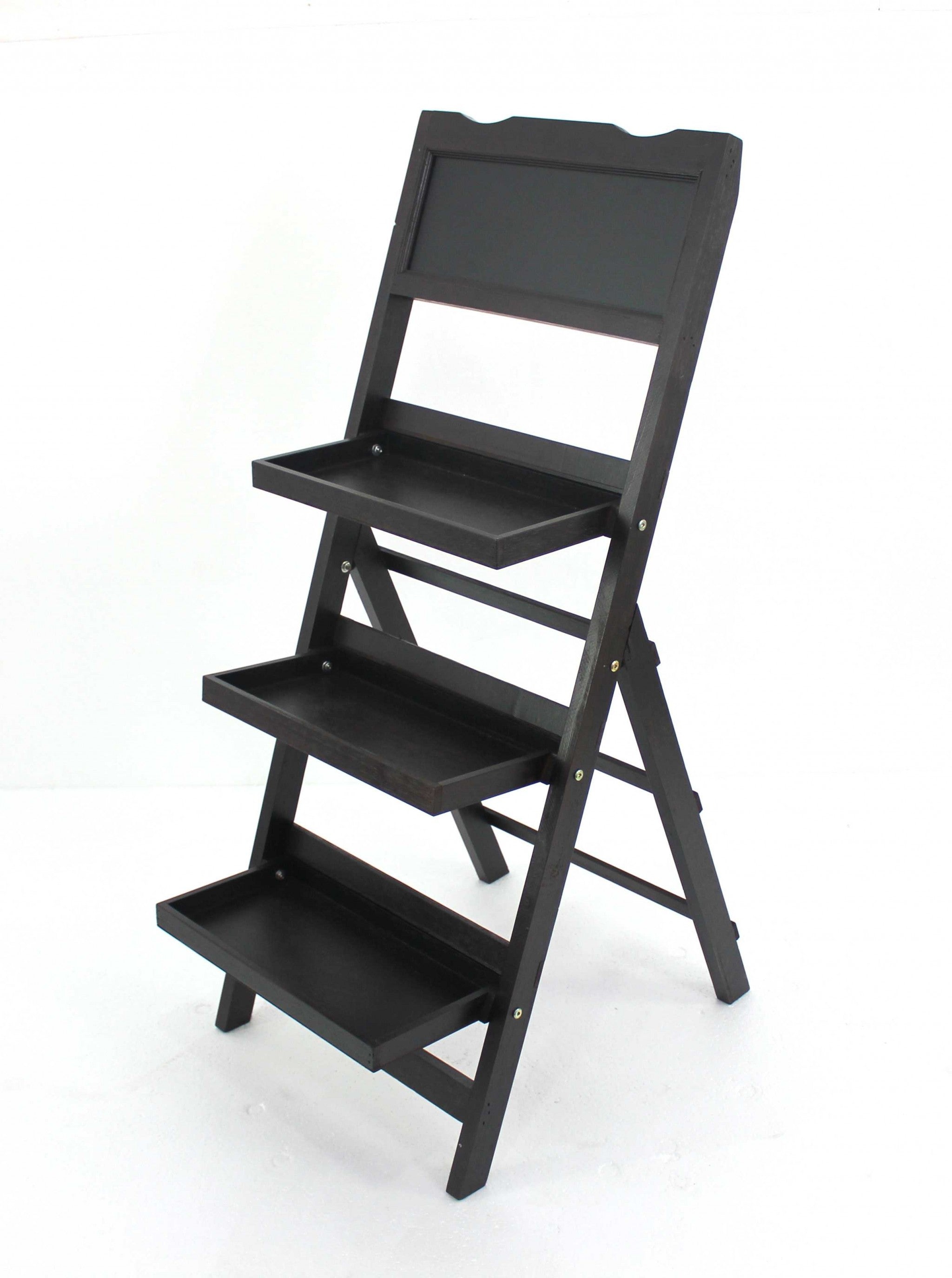 18" x 26" x 42" Black, Traditional, Portable, 3 Tier - Wooden Shelf