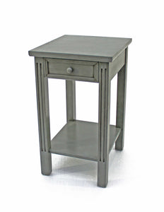 14" x 16" x 24" Gray, 1 Drawer, Minimalist Loft, Wooden - End Table