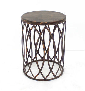 16" x 16" x 22.25" Bronze, Barrel-Like, Metal - End Table