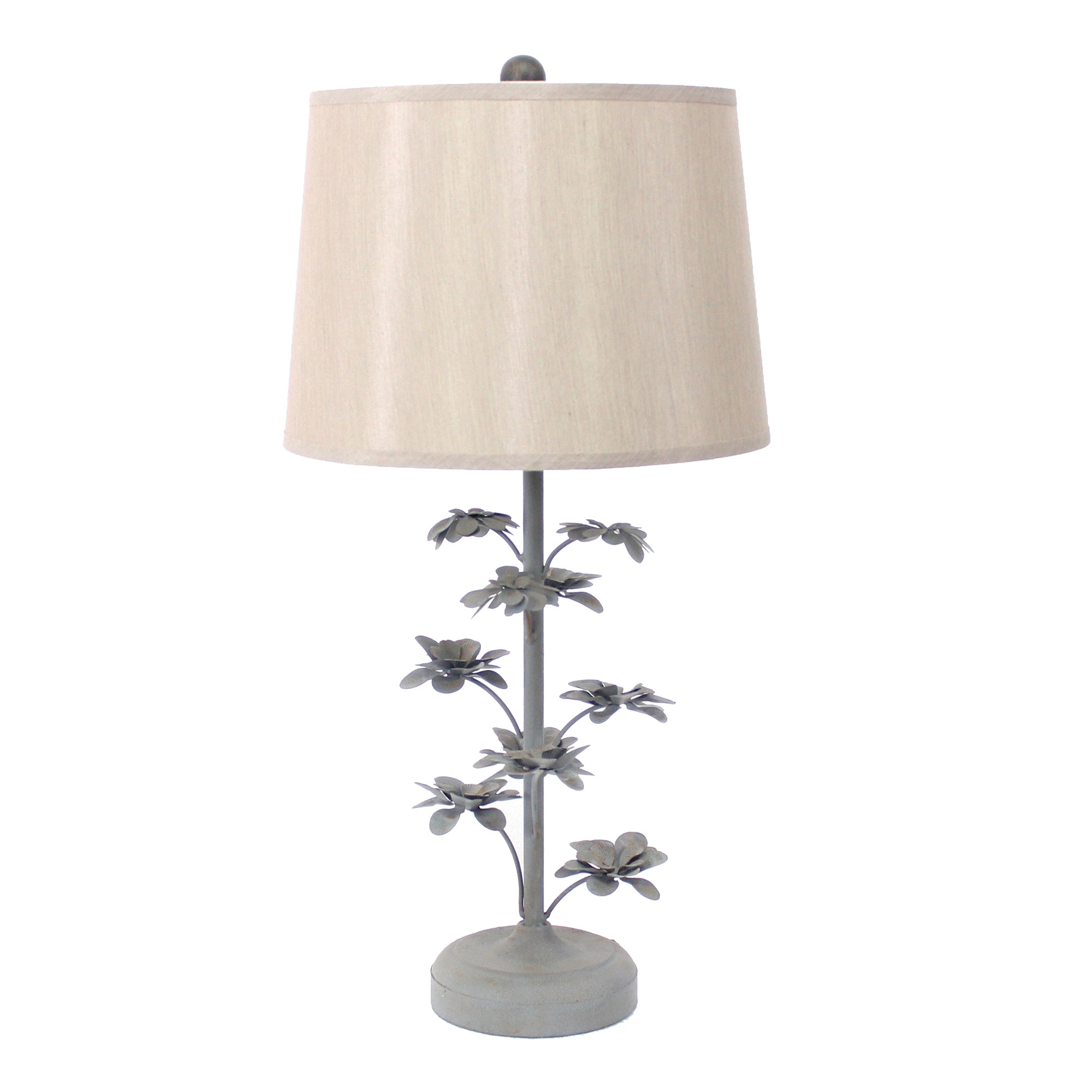 8" x 12" x 28" Gray, Rustic, Flowering Tree - Table Lamp