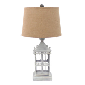 15" x 12" x 25.75" Gray, Country Cottage, Castle - Table Lamp