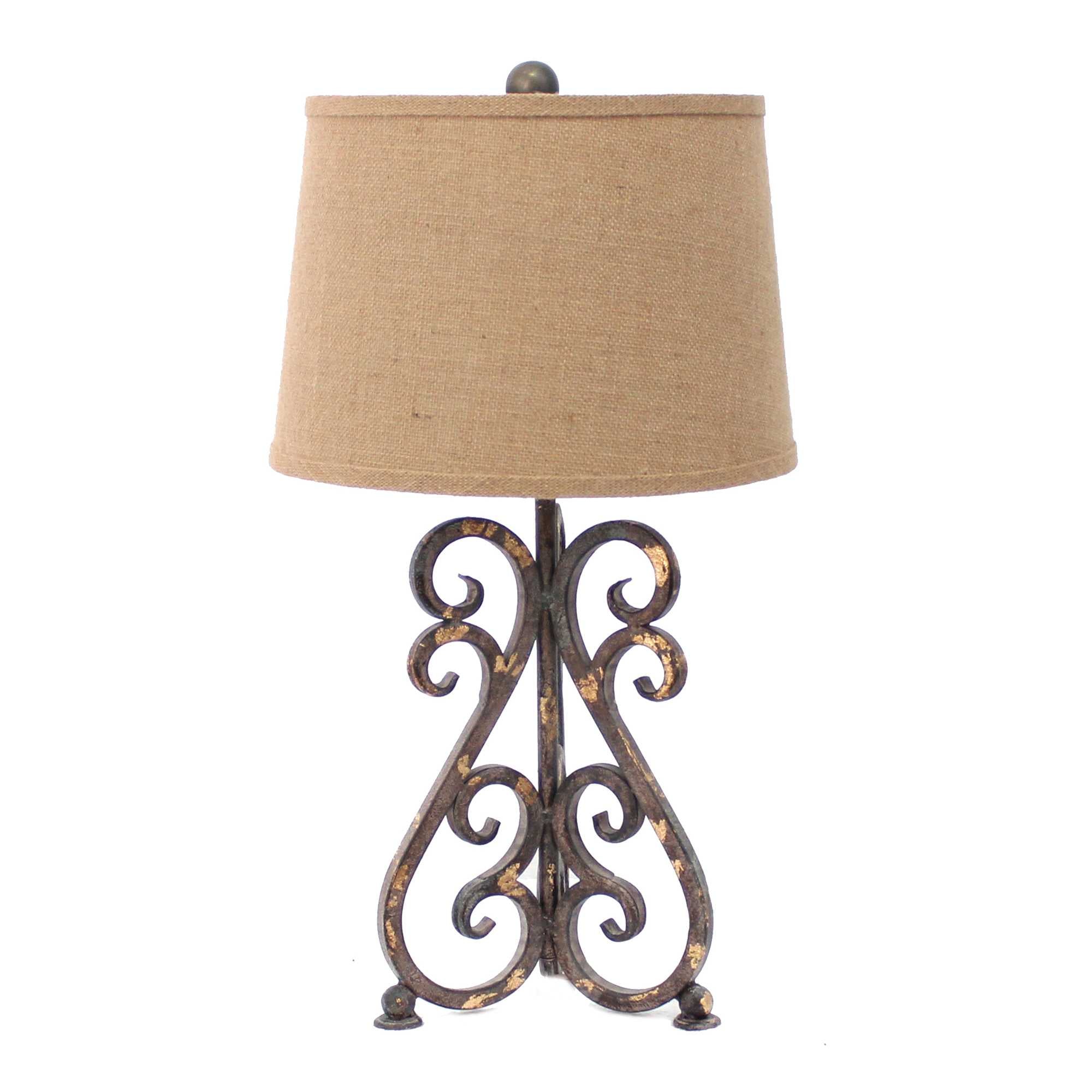 13" x 11" x 23.75" Bronze, Vintage Metal, Khaki Linen Shade - Table Lamp