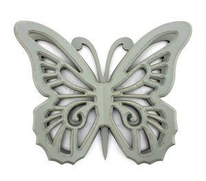 18.5" x 23" x 4" Gray, Rustic Butterfly, Wooden - Wall Decor