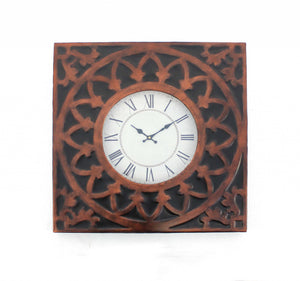 22.75" x 22.75" x 2" Bronze, Vintage, Metal - Wall Clock