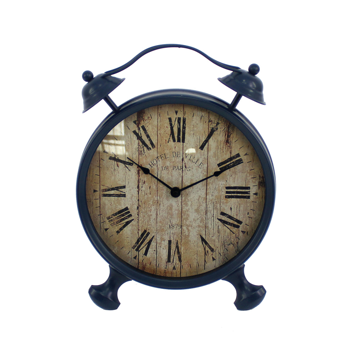 3.15" x 16.93" x 12.4" Blue, Retro Style - Wall Clock